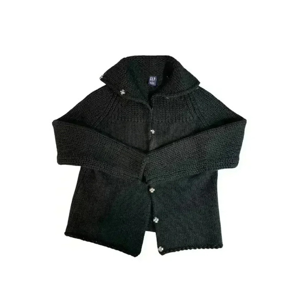 GAP Black Knit Cardigan Wool Blend Snap Closure Sweater Fit is A Size Small - Picture 16 of 16